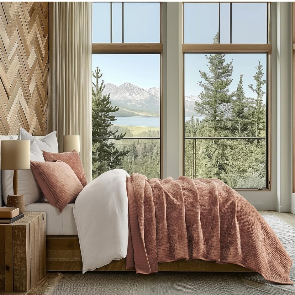 EverGrace Velvet Quilt Set King Size, Luxurious Soft Quilted Bedding Sets Terrac